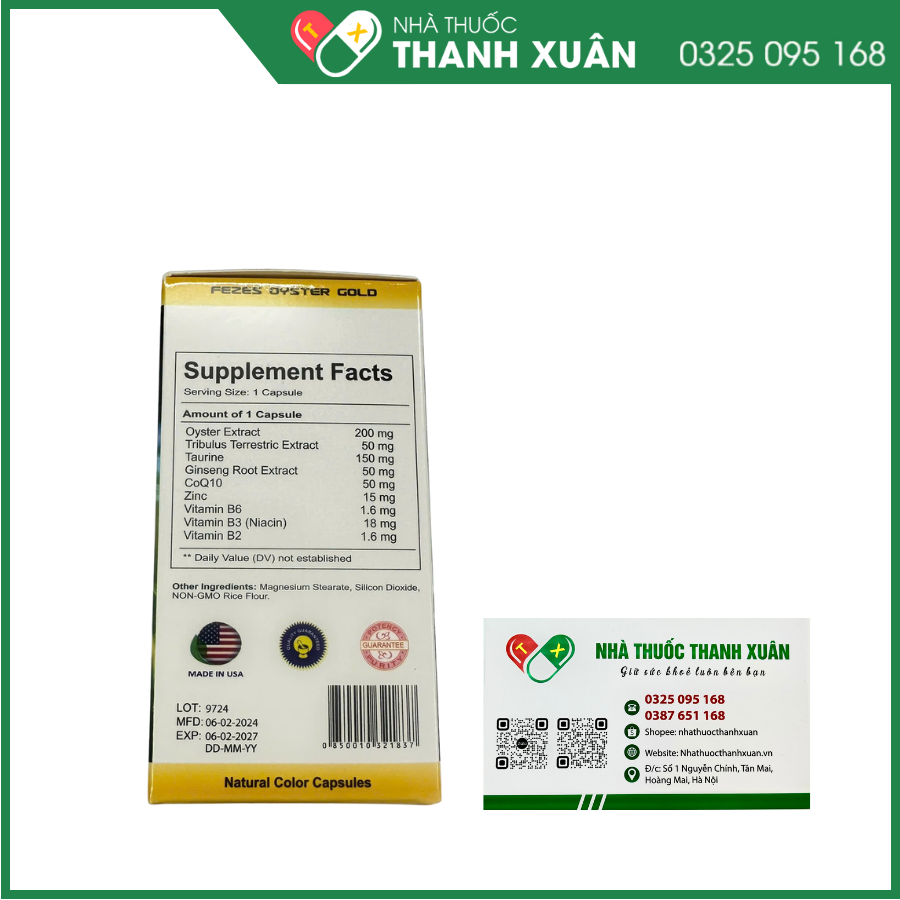 Fezes Oyster Gold - Viên uống tăng cường sinh lí nam